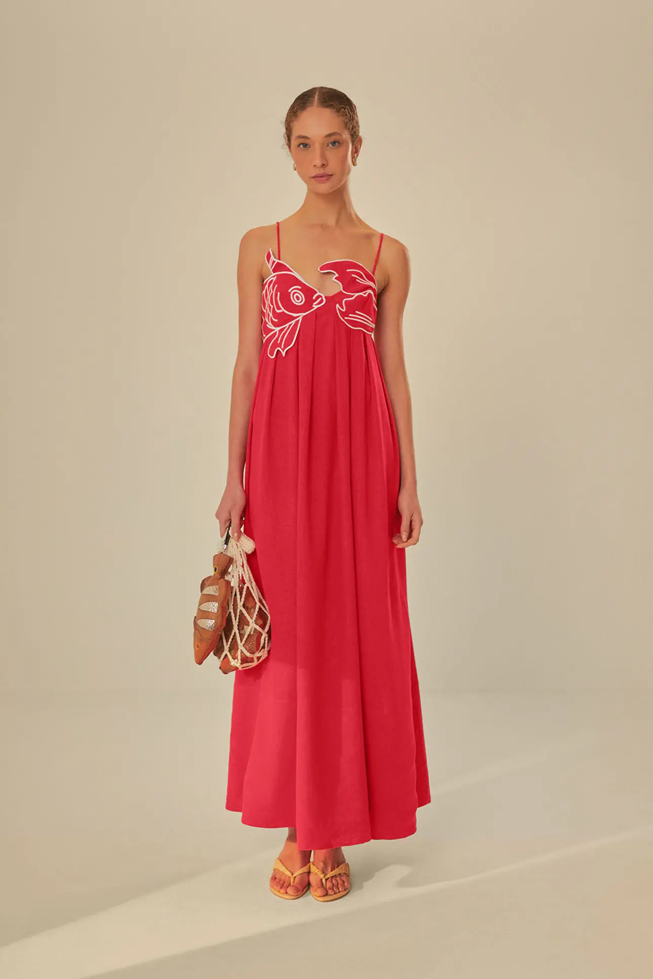 Red Fish Top Maxi Dress