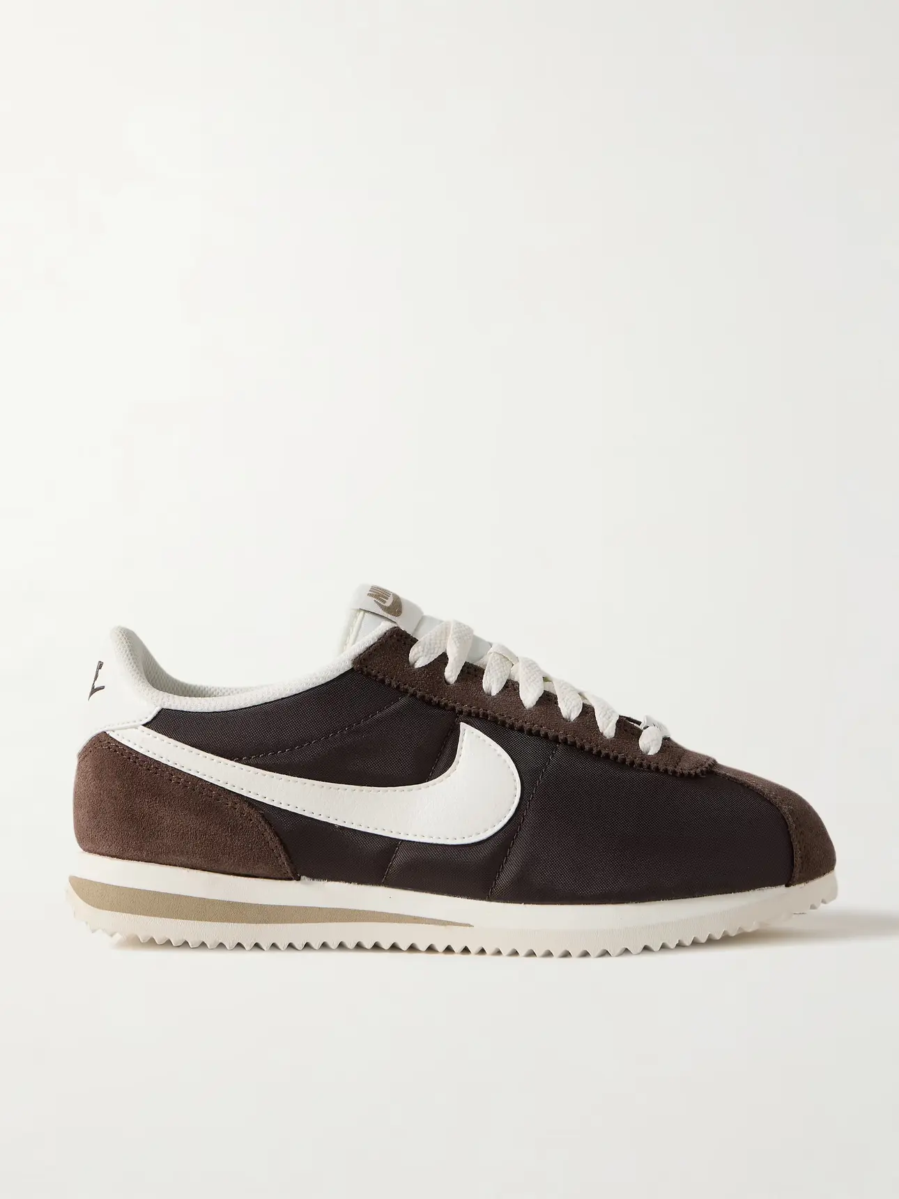 NIKE Cortez leather and suede-trimmed shell sneakers | NET-A-PORTER