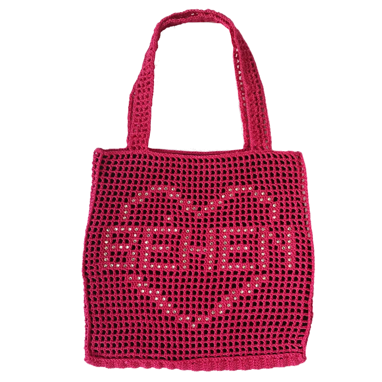 Heart crochet bag with Swarovski — BÉHEN