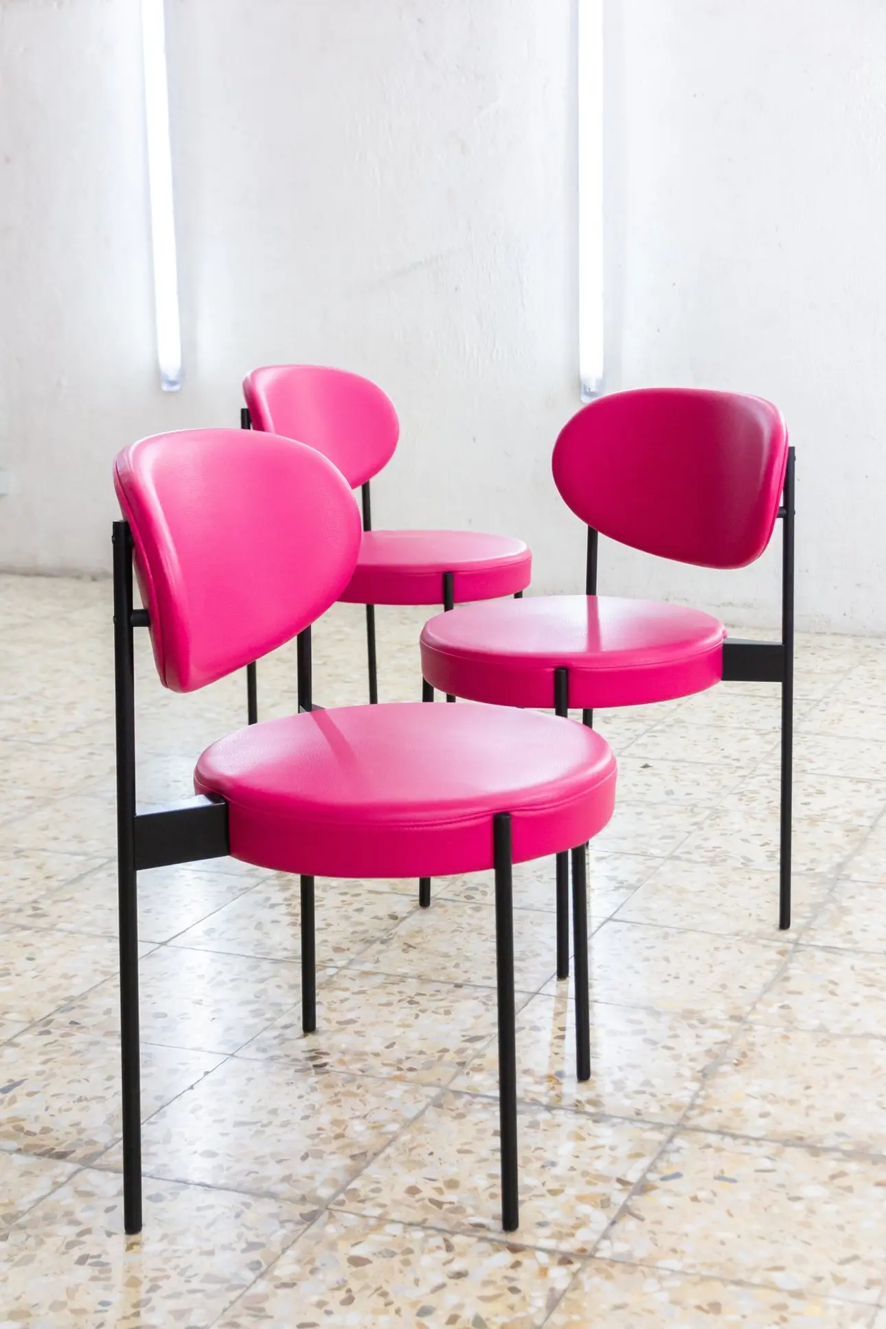 Verpan - Verner Panton - Stacking chair (3) - 430 - Leather, Steel