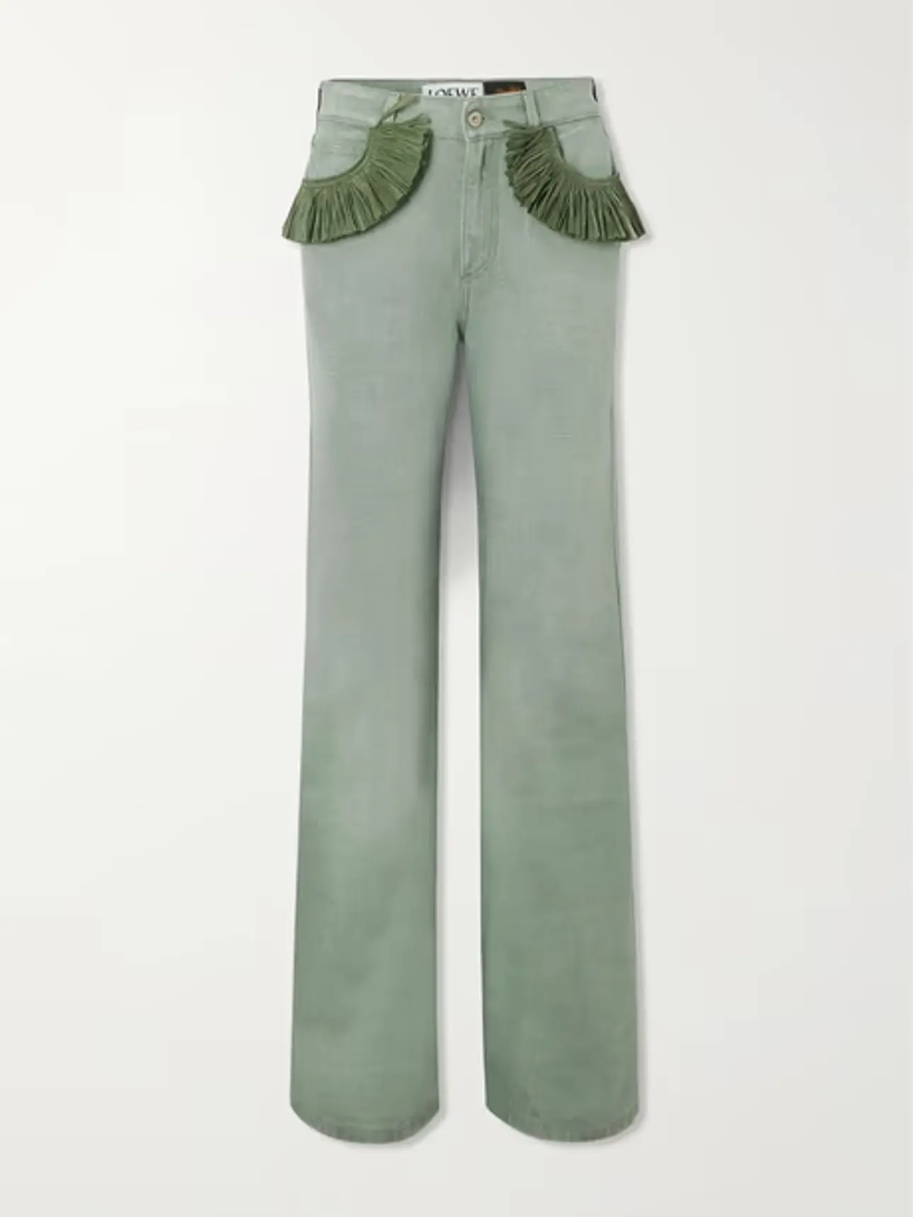 LOEWE + Paula's Ibiza fringed high-rise straight-leg jeans | NET-A-PORTER