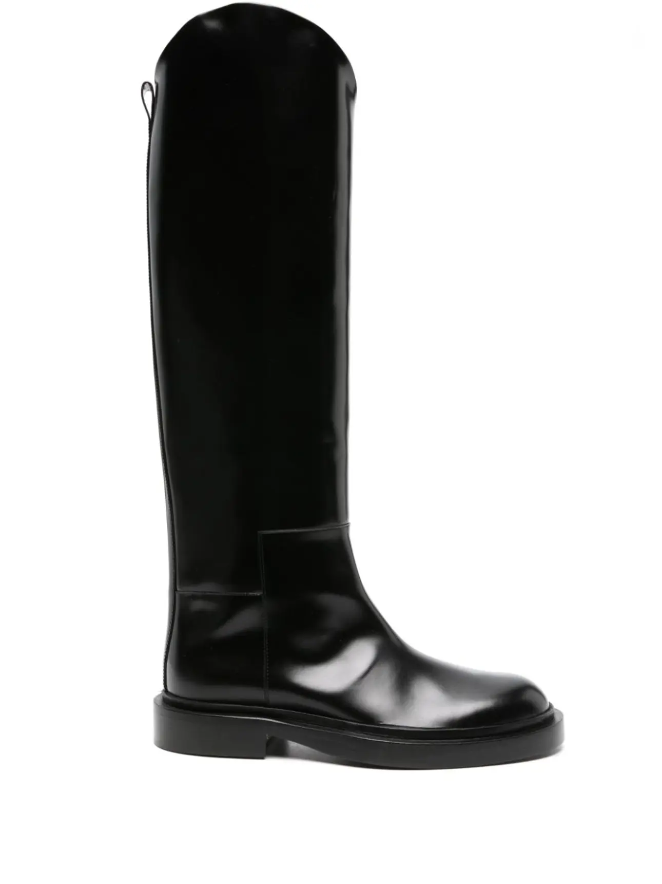 Jil Sander Asymmetric Leather Boots | Black | FARFETCH BE