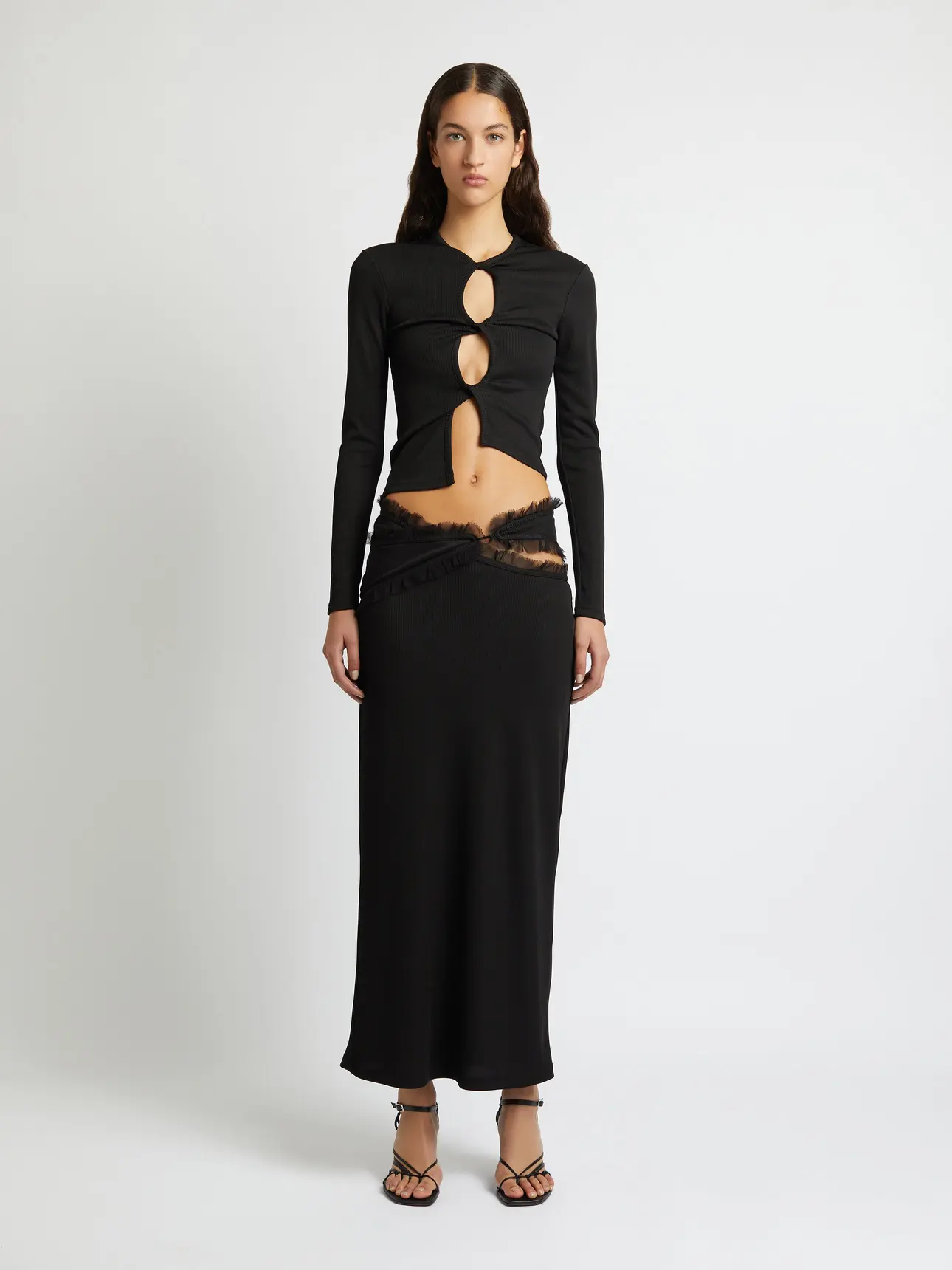 Christopher Esber | Open Twist Long Sleeve Top Black