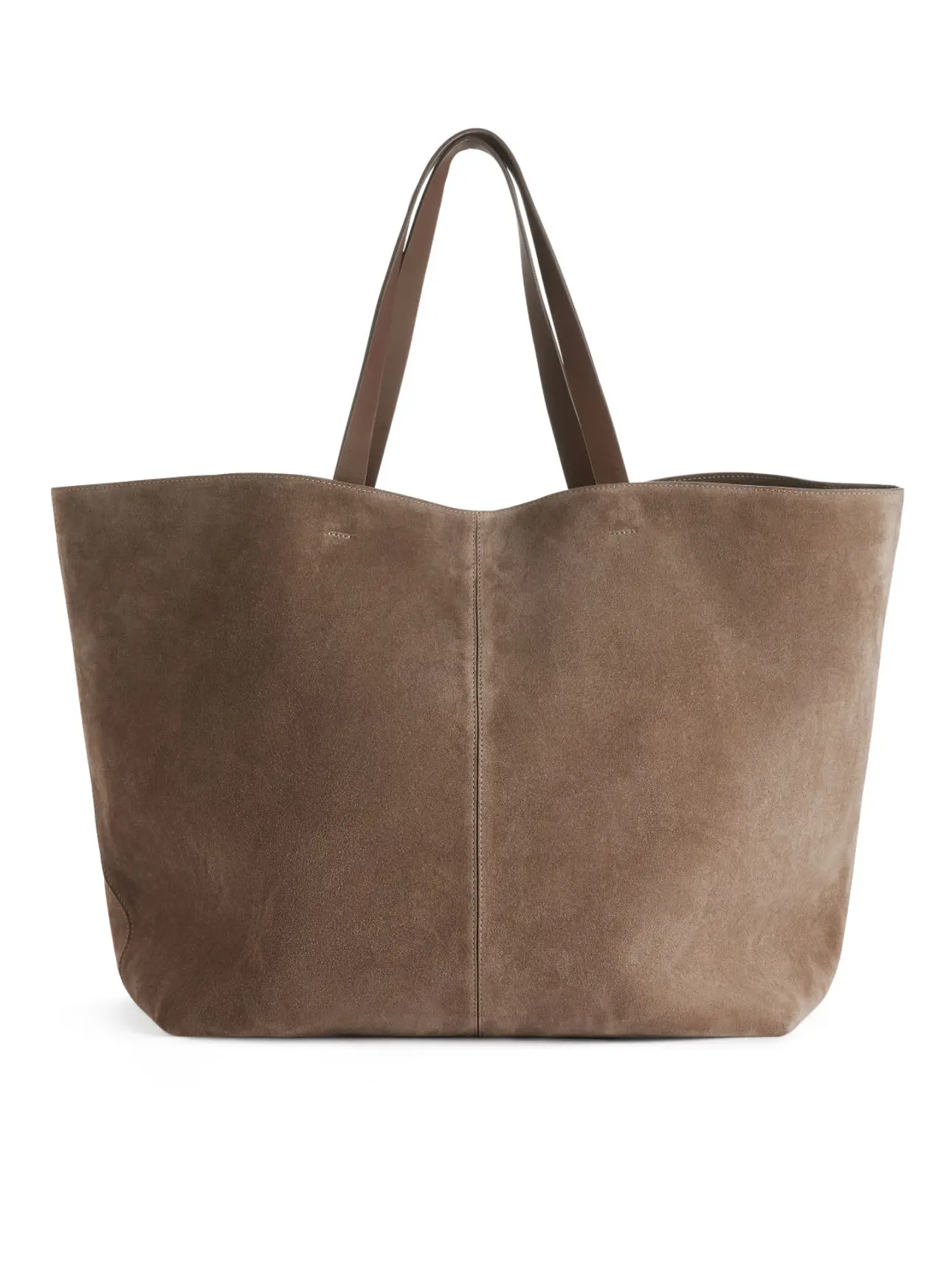 Suede Tote Bag - Dark Mole - ARKET IT