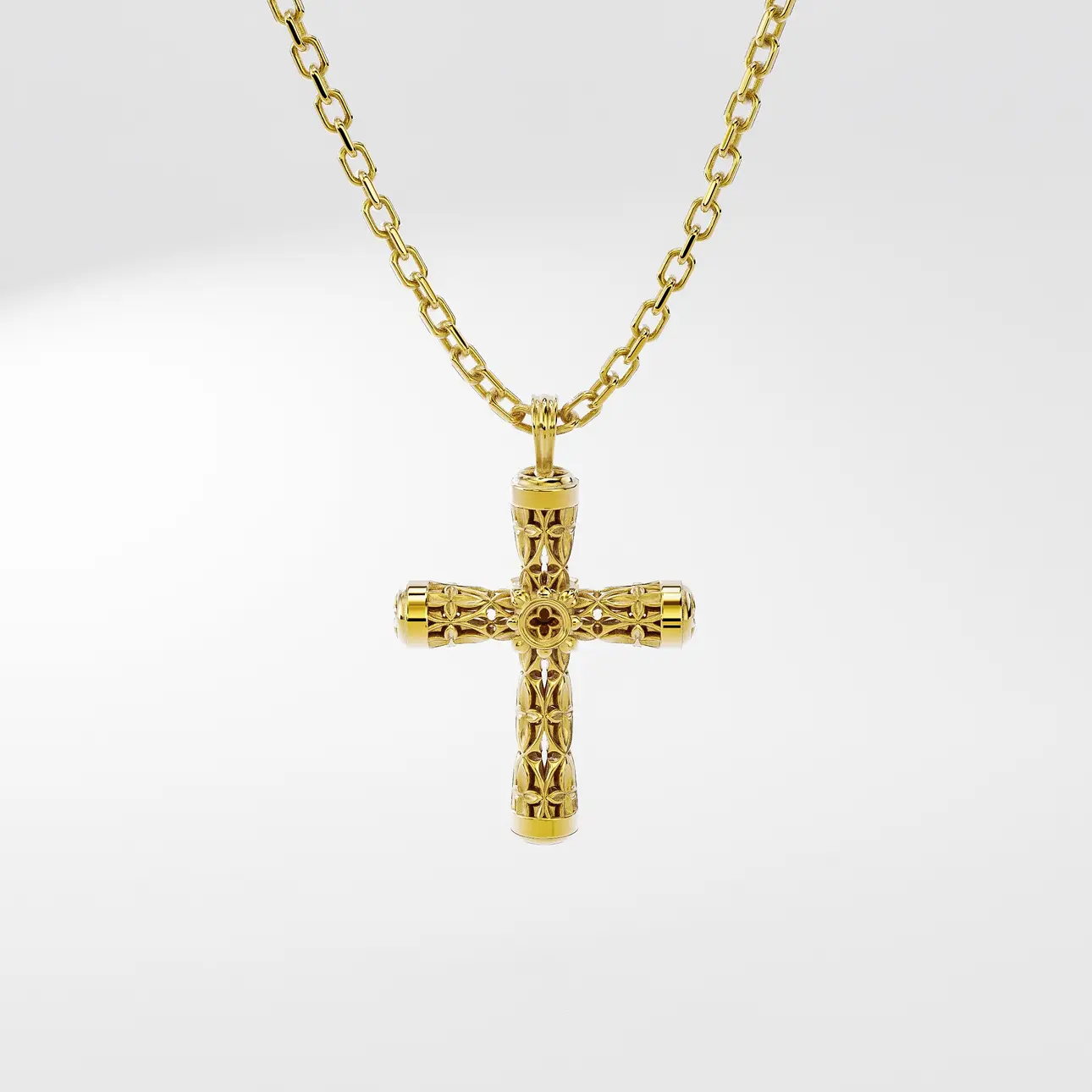 Leger Cross Pendant 30 mm in 18k Gold