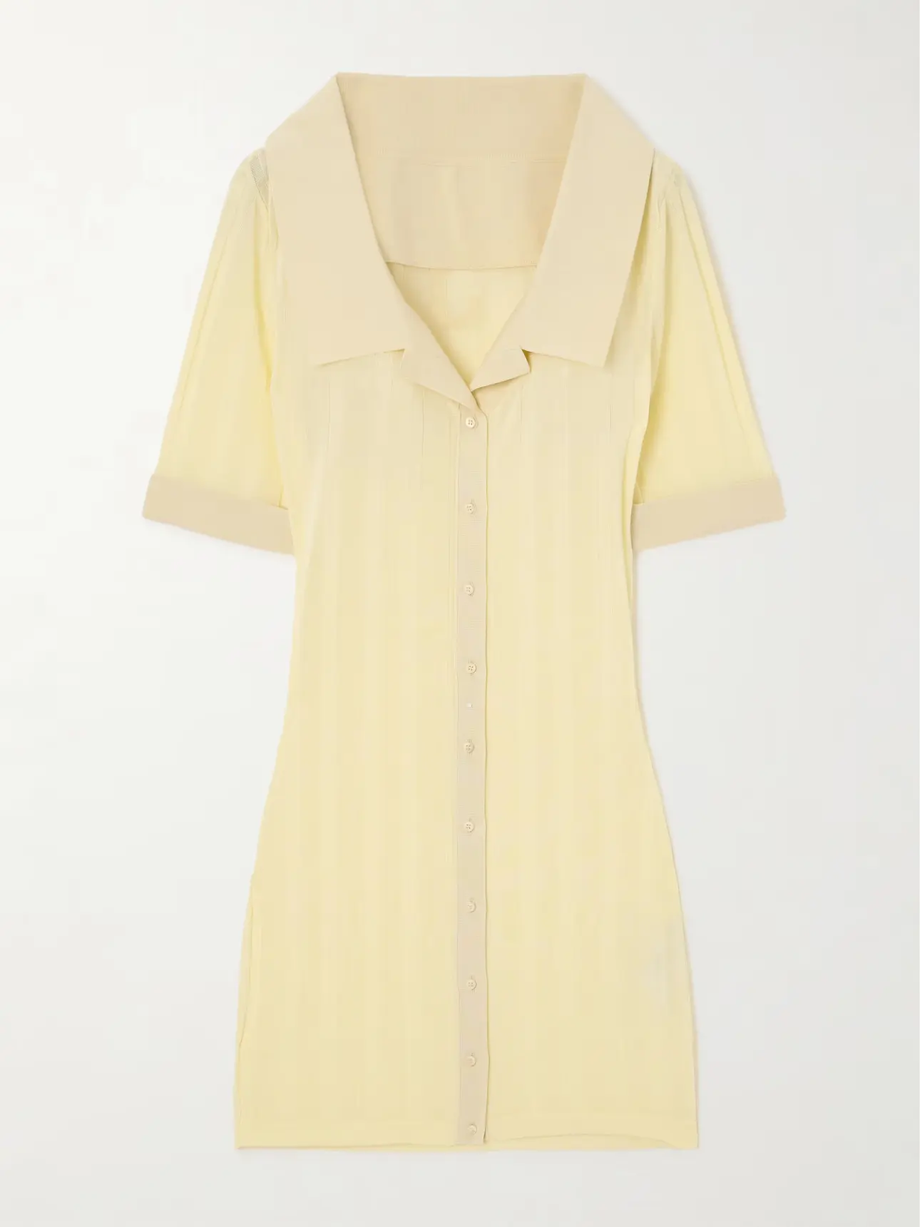 JACQUEMUS Manta poplin-trimmed ribbed-knit mini dress | NET-A-PORTER