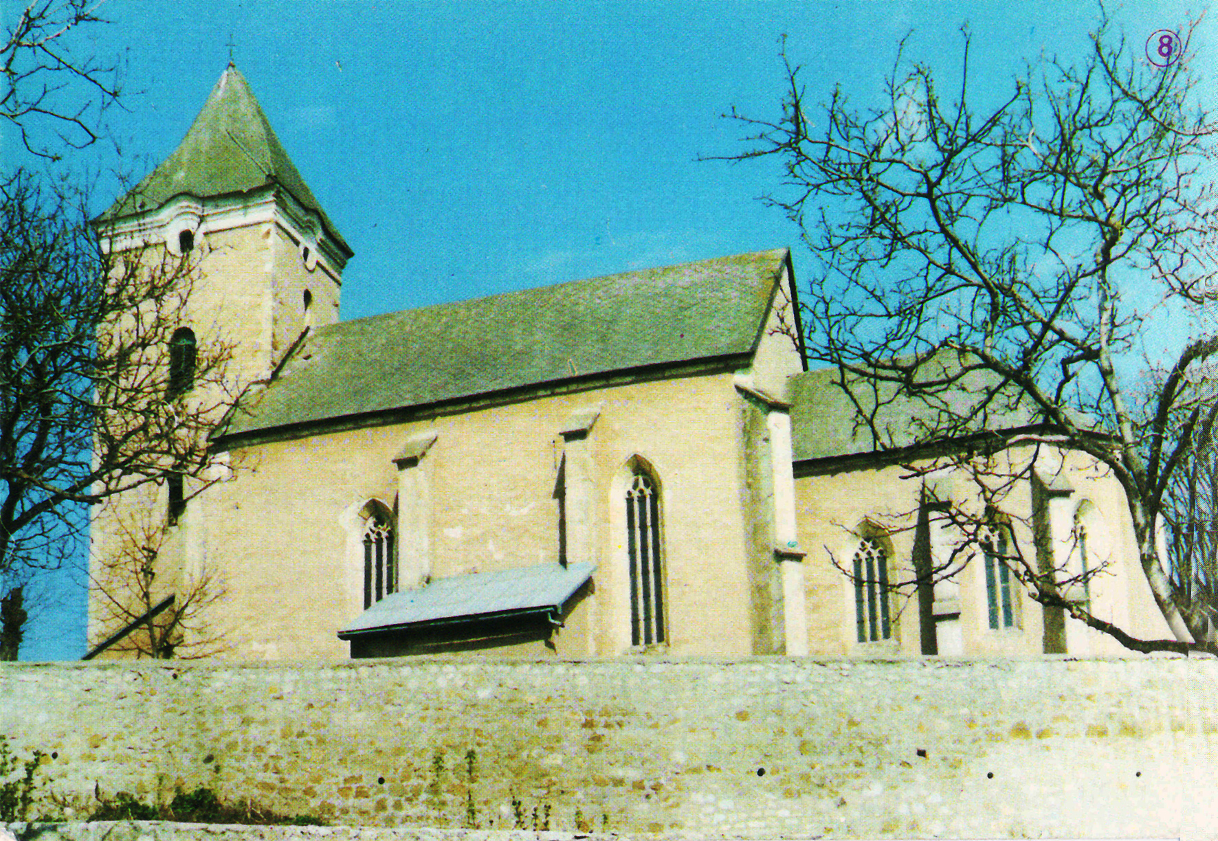 The Roman Catholic church on a postcard from the second half of the 20th century