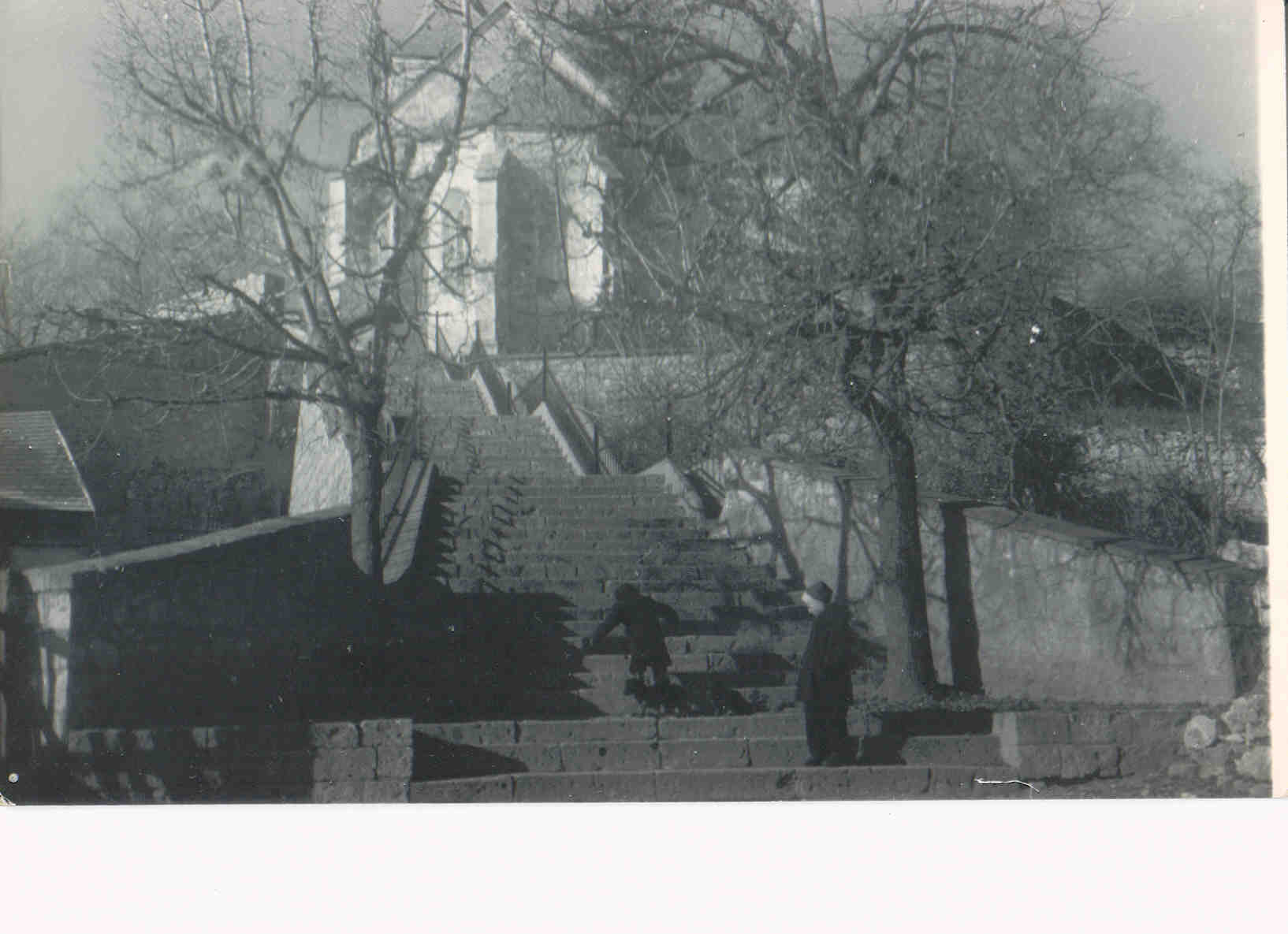 The steps of the Roman Catholic church in a photograph taken in the second half of the 20th century