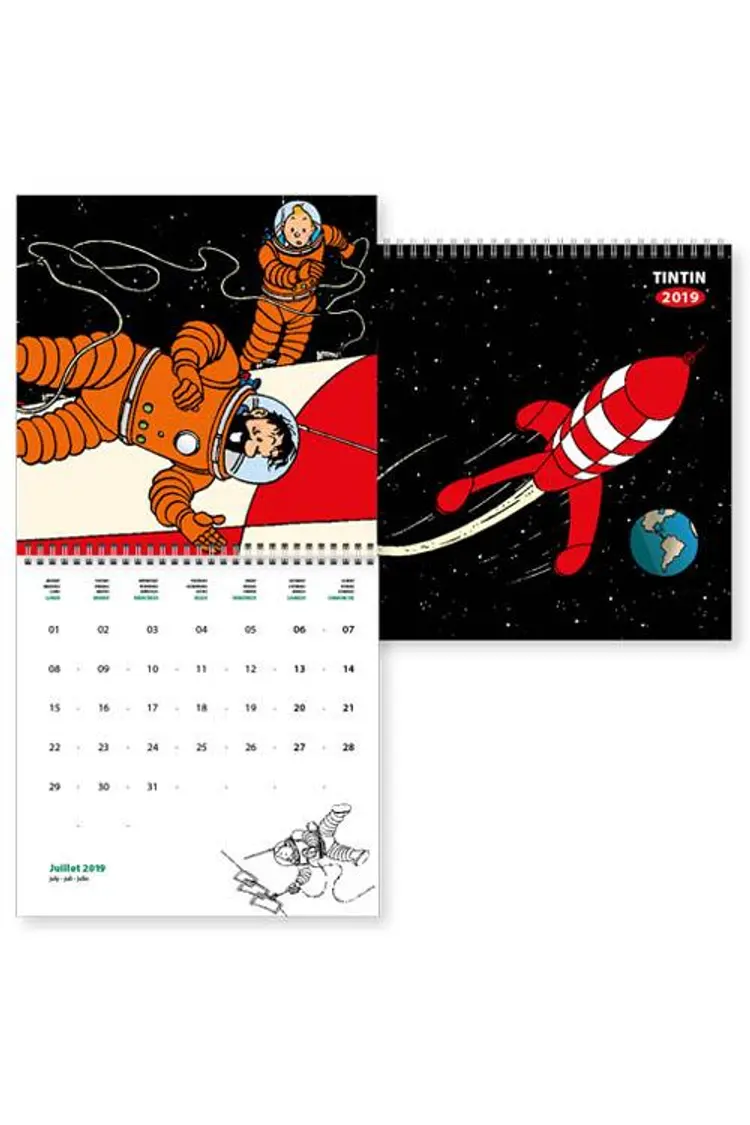 Tintin vægkalender 2019 af Herge