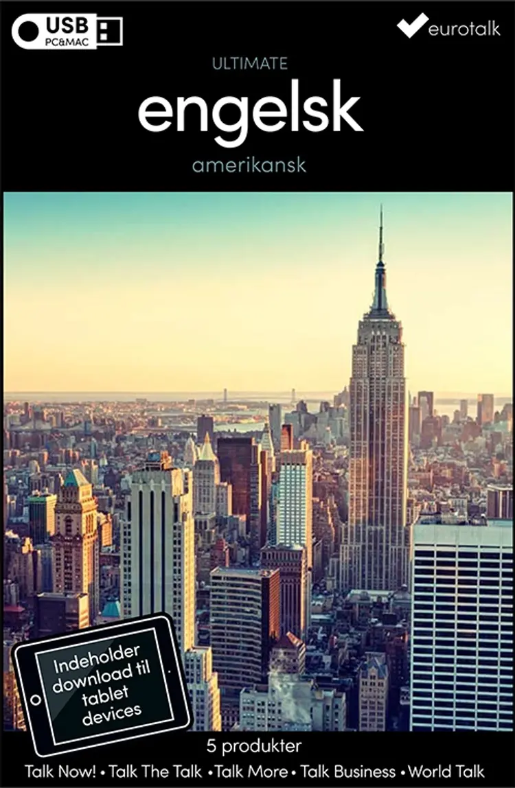 Amerikansk engelsk samlet kursus USB & download af EuroTalk