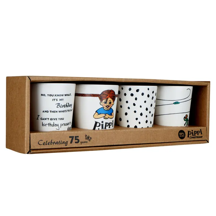 Pippi - 4 Melamin Kopper af Astrid Lindgren