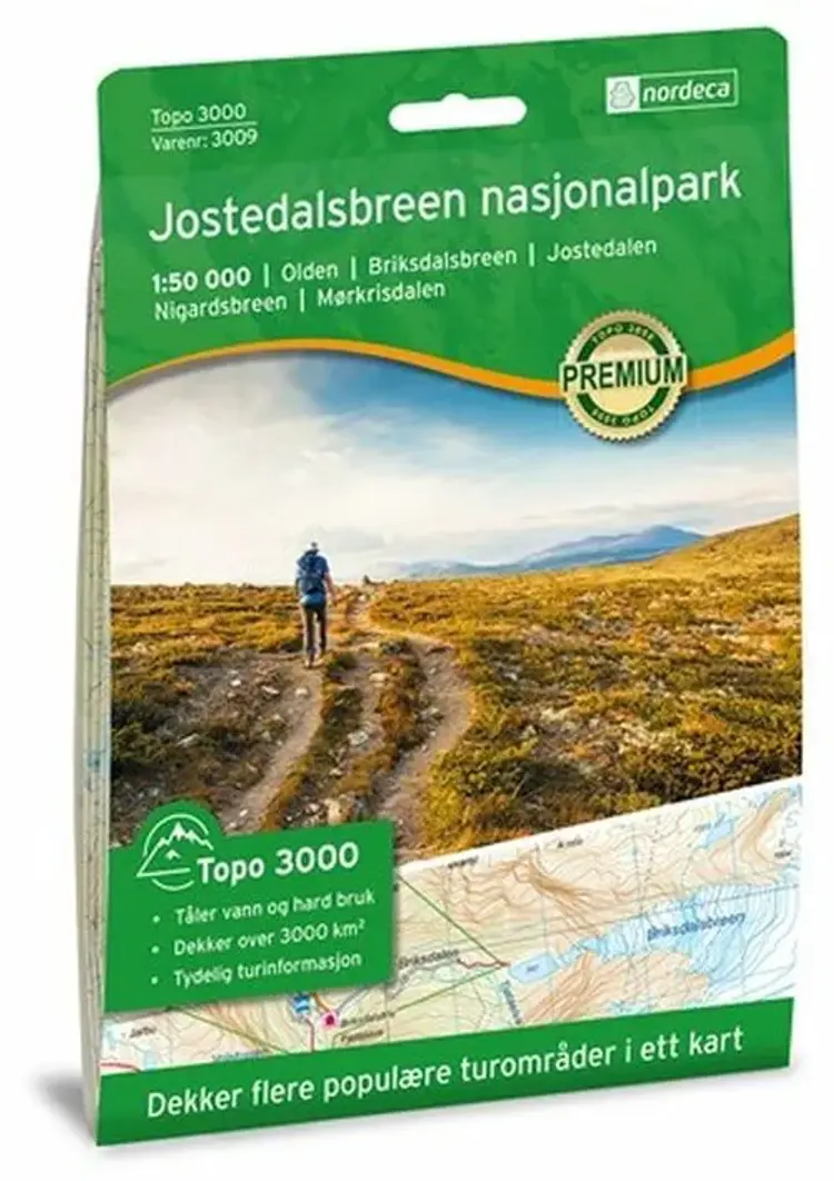 Jostedalsbreen nasjonalpark 1:50 000 af Nordeca