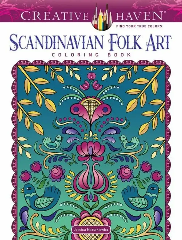 Scandinavian Folk Art Coloring Book af Jessica Mazurkiewicz