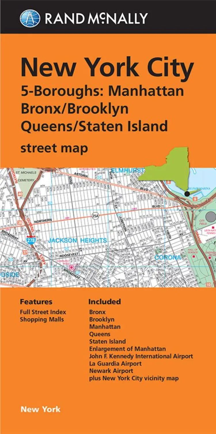 New York City: 5 Boroughs : Manhattan, Bronx, Brooklyn, Queens, Staten Island Street Map af Rand McNally