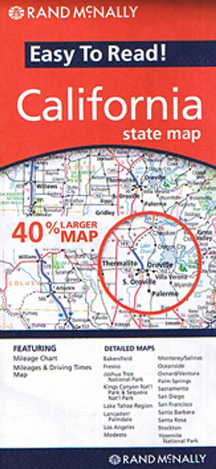 California, Rand McNally Easy to Read State Map