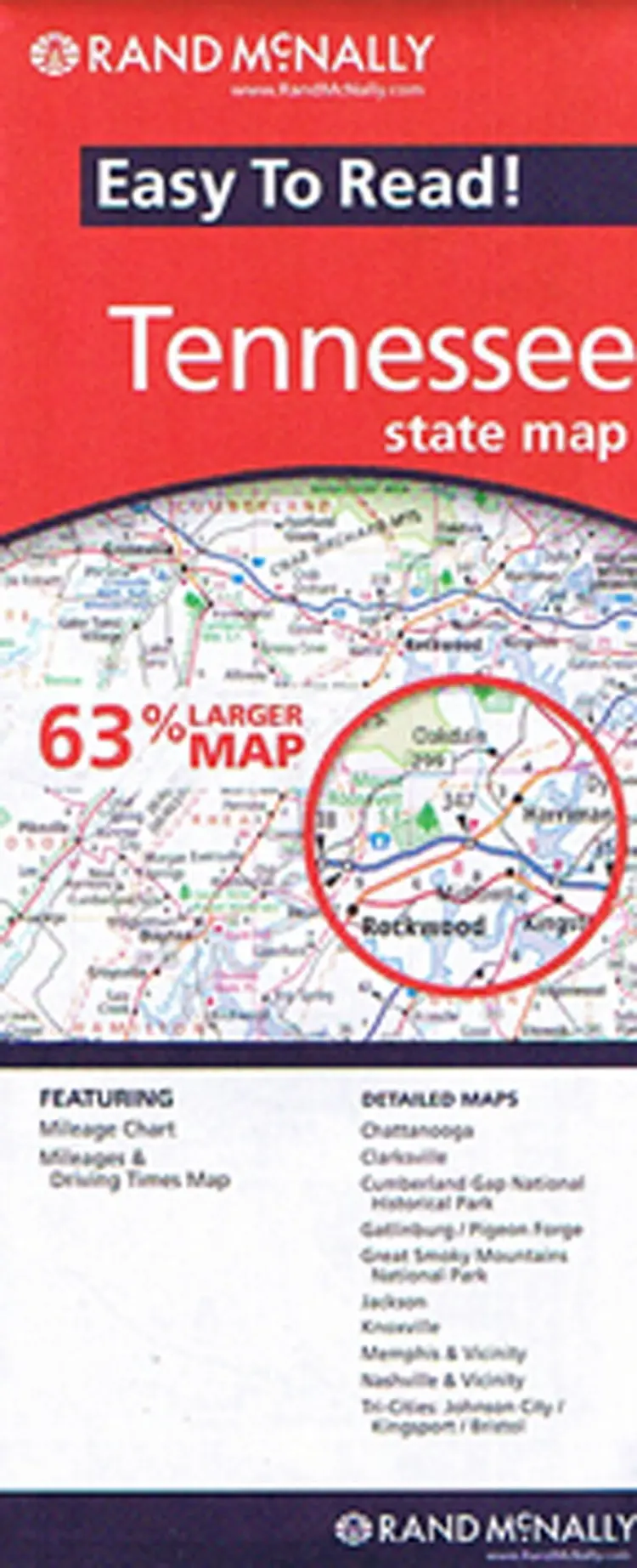 Tennessee State Map af Rand McNally