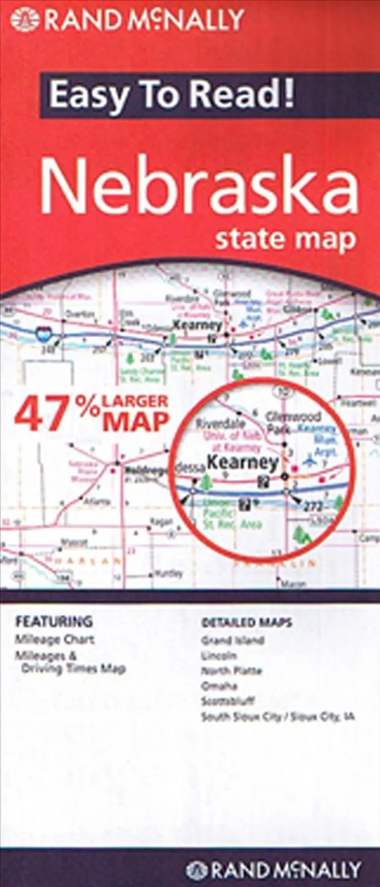 Nebraska State Map af Rand McNally
