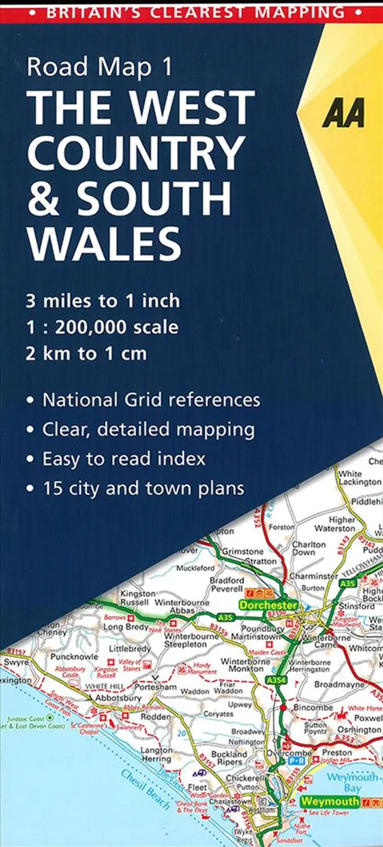 AA Road Map Britain 1: The West Country & South Wales af AA