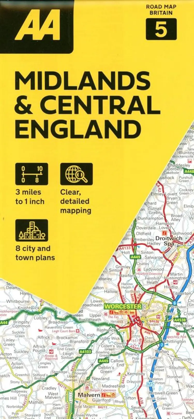 AA Road Map Britain 5: Midlands & Central England af AA