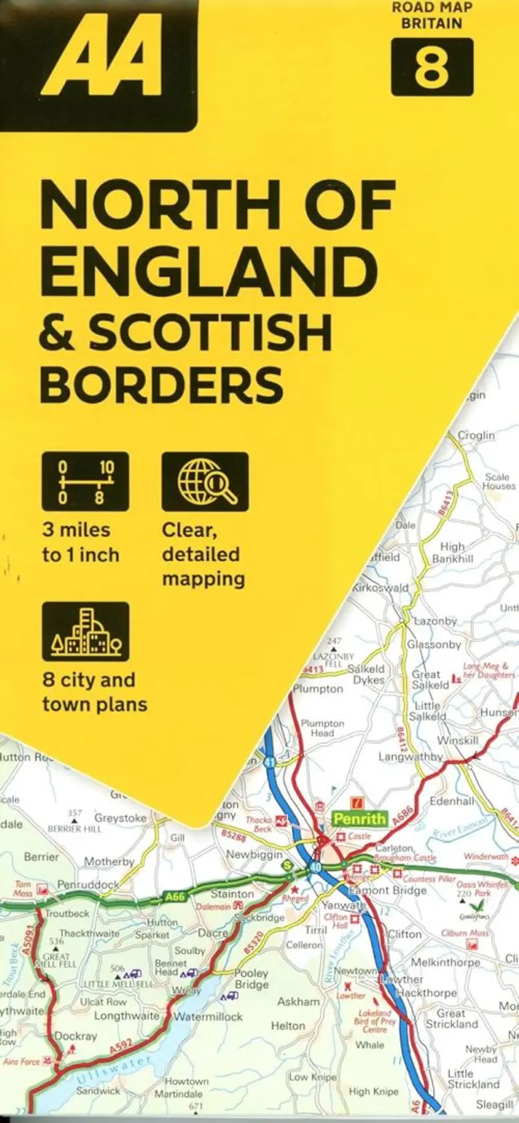 AA Road Map Britain 8: North of England & Scottish Borders af AA