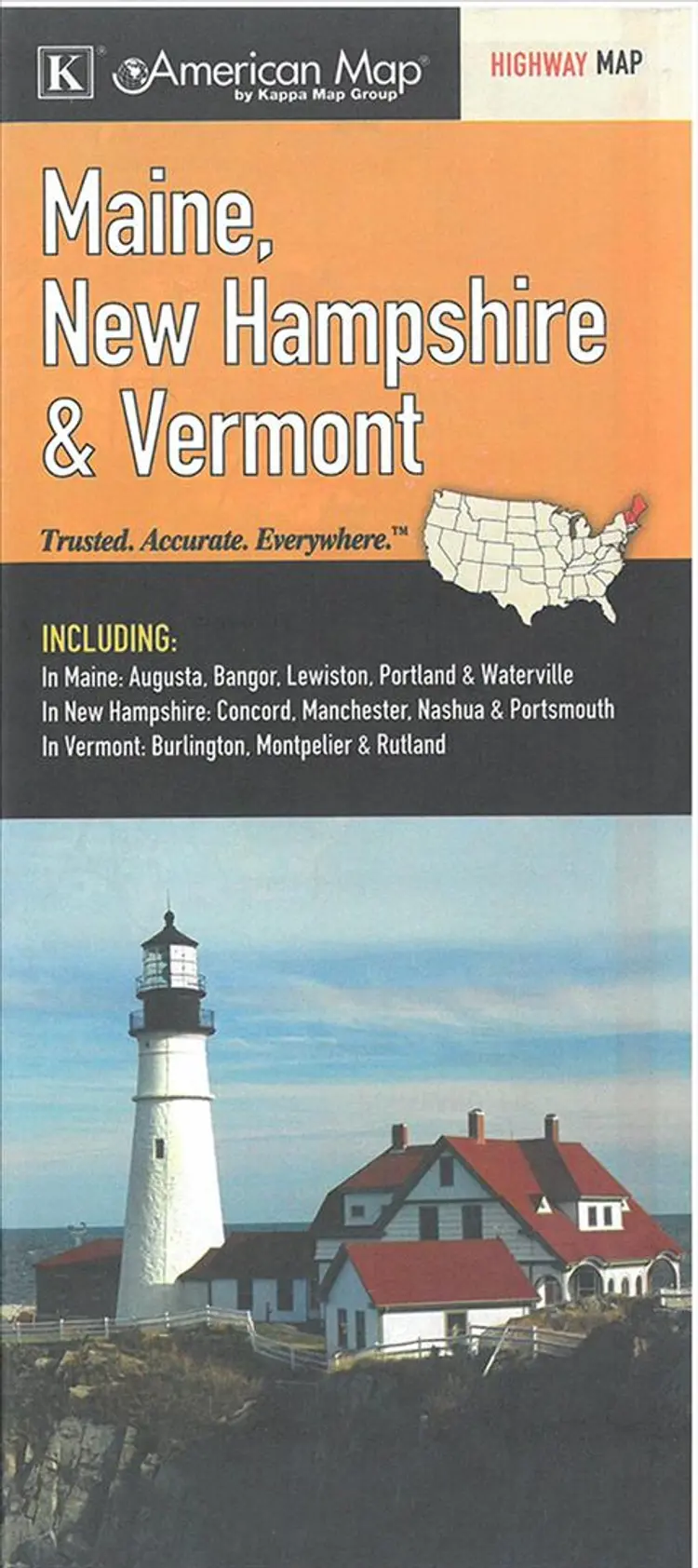 American Map: Maine, New Hampshire & Vermont af KappaMap