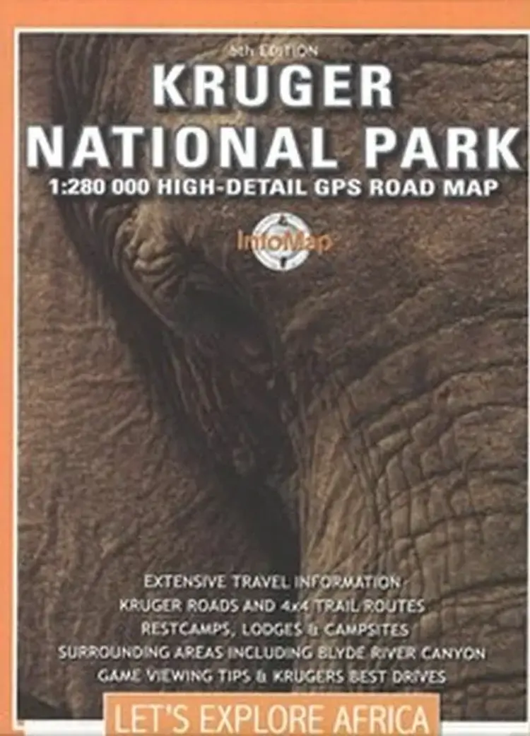 Kruger National Park High Detail GPS Road Map af InfoMap