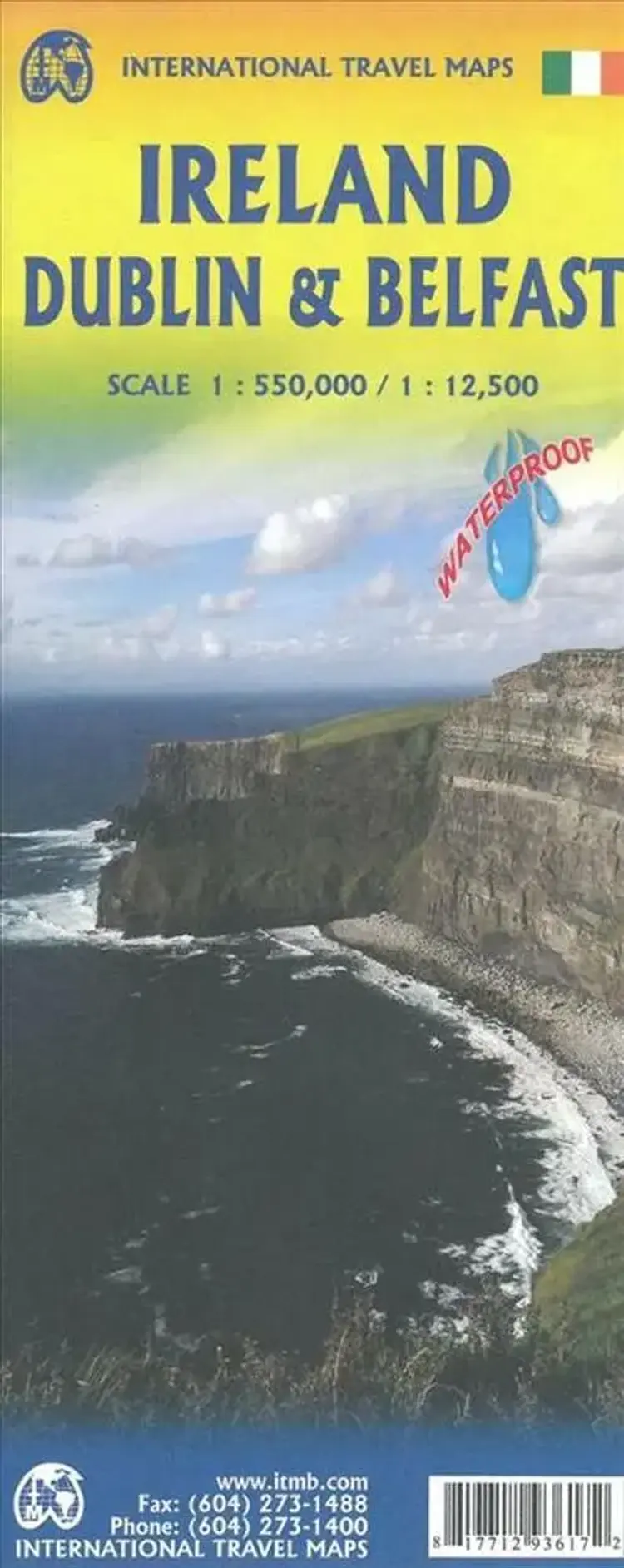 Ireland with Dublin and Belfast Travel Reference Map