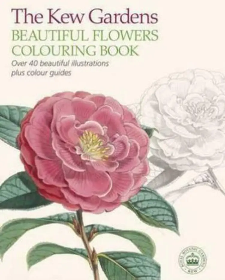 The Kew Gardens Beautiful Flowers Colouring Book: Over 40 Beautiful Illustrations Plus Colour Guides af Royal Botanic Gardens
