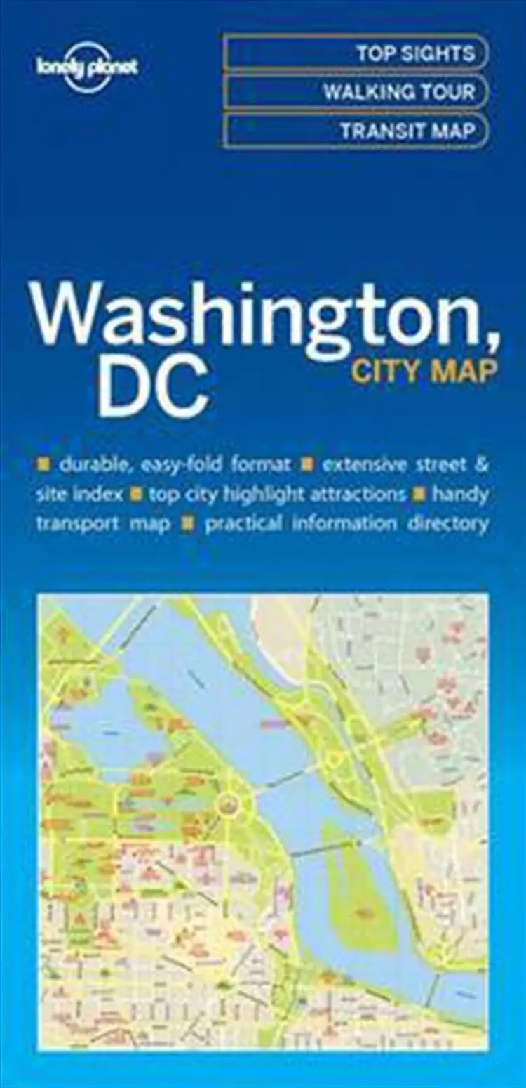 Washington DC City Map af Lonely Planet