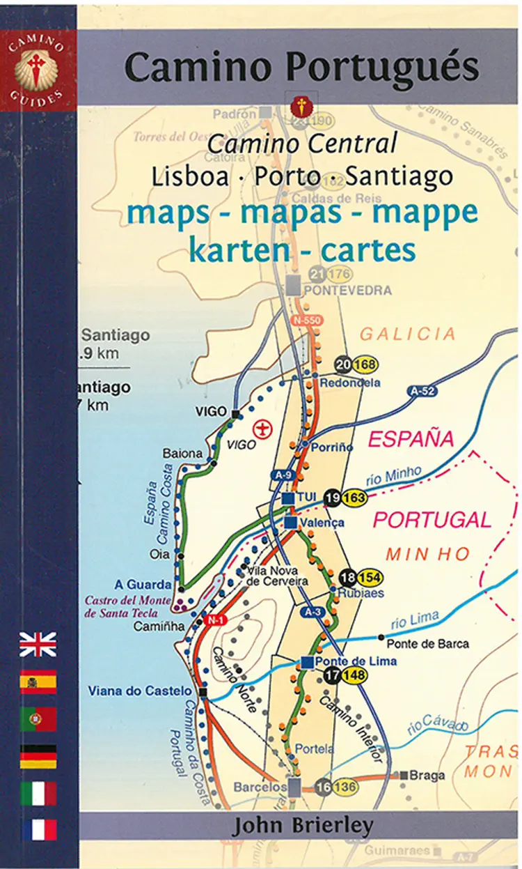 Camino Portugues, Camino Central: Lisboa - Porto - Santiago Maps af John Brierley