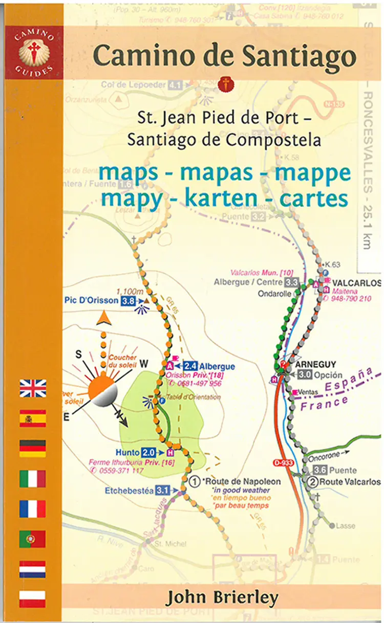Camino de Santiago Maps: St. Jean Pied de Port - Santaigo de Compostela af John Brierley