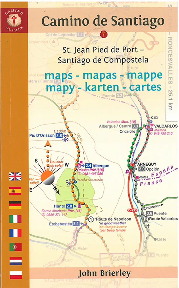 Camino de Santiago Maps: St. Jean Pied de Port - Santiago de Compostela af John Brierley