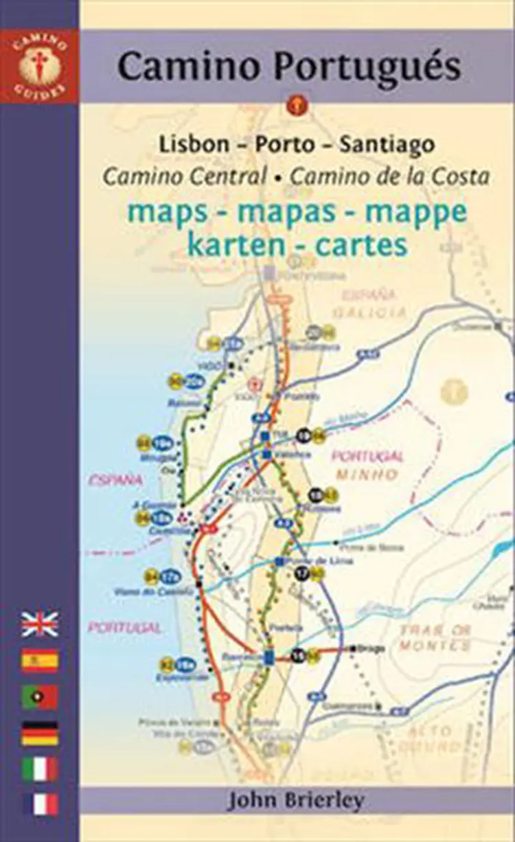 Camino Portugues, Camino Central - Camino de la Costa Maps: Lisboa - Porto - Santiago af John Brierley