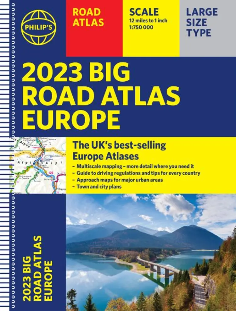 2023 Philip's Big Road Atlas Europe (A3 with Spiral) af Philip's