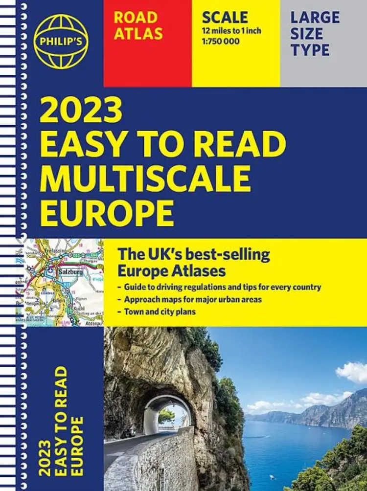 2023 Philip's Easy to Read Multiscale Road Atlas Europe af Philip's