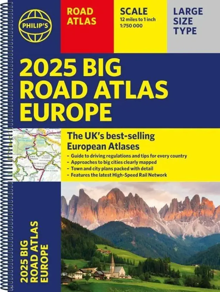 2025 Philip's Big Road Atlas of Europe (A3 with spiral) - Philip's af Philip's