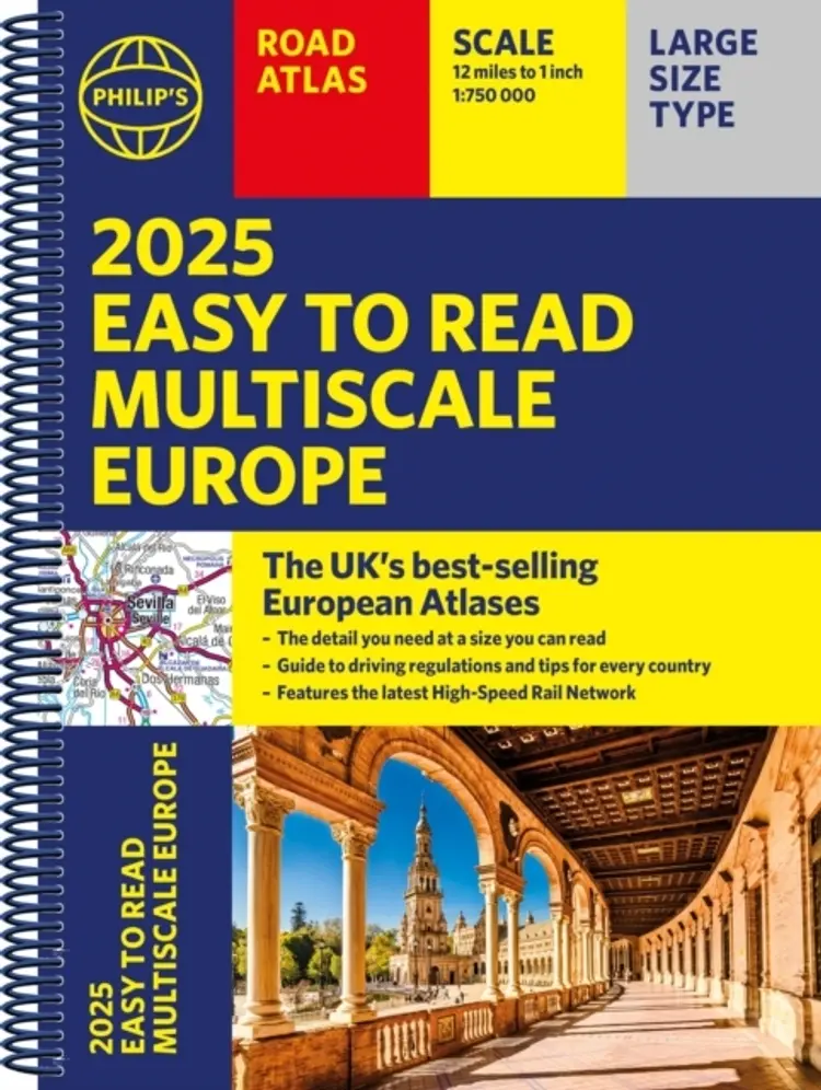 2025 Philip's Easy to Read Multiscale Road Atlas Europe - Philip's af Philip's