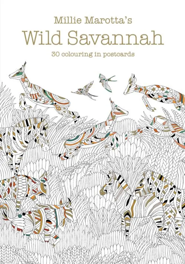 Millie Marotta's Wild Savannah Postcard Book: 30 colouring in postcards af Millie Marotta