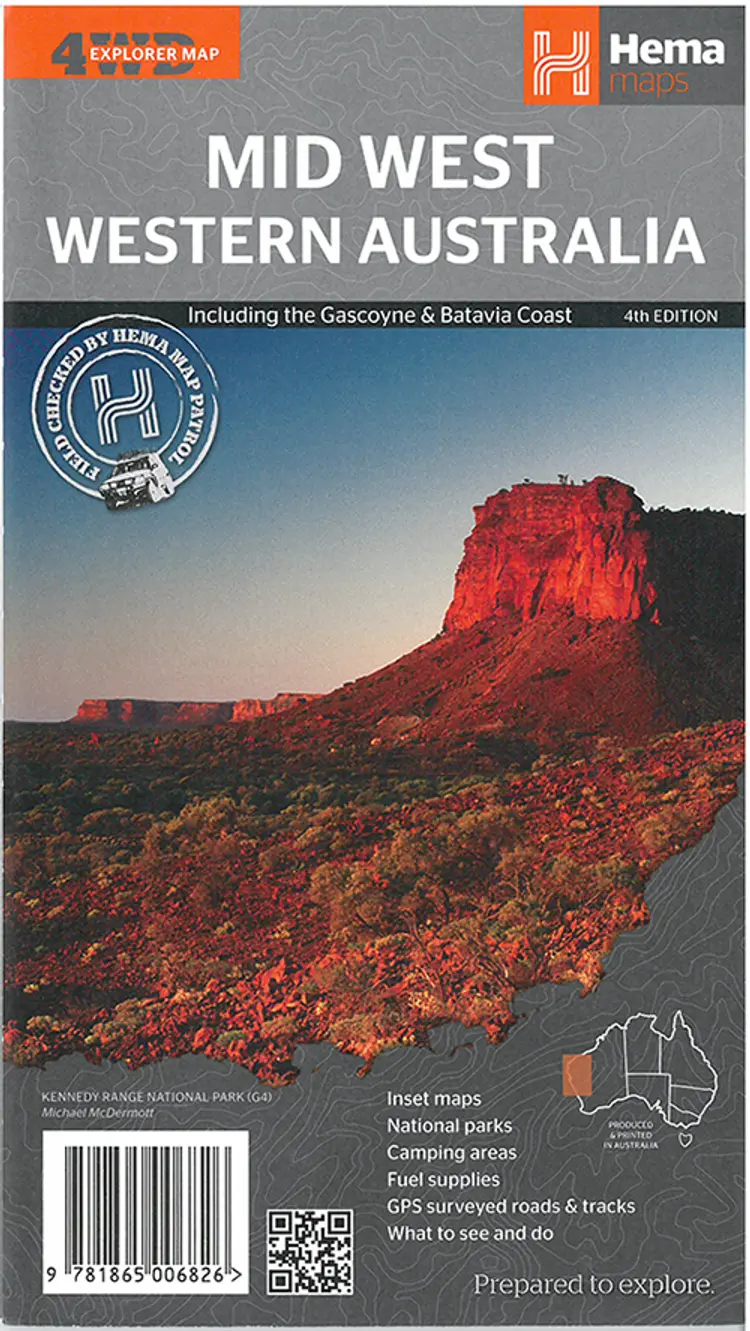 Western Australia: Mid west : Including the Gascoyne & Batavia Coast af Hema Maps