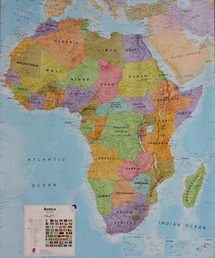 Africa wallmap af Maps International
