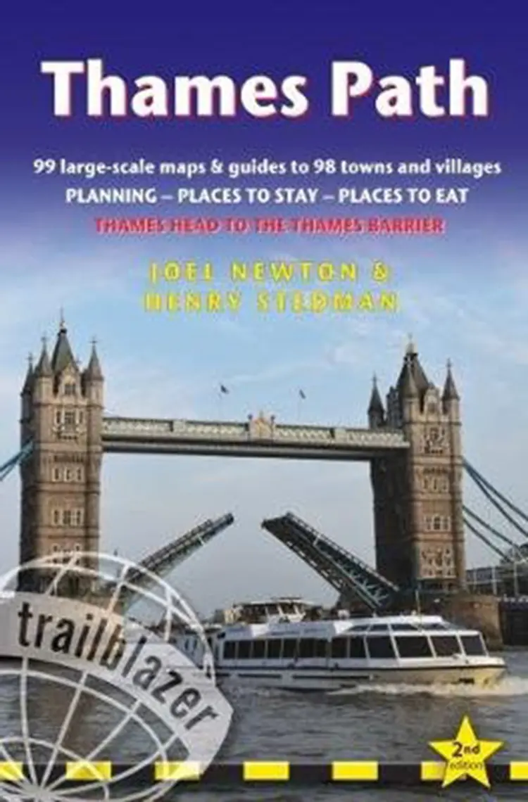 Thames Path: Thames Head to the Thames Barrier : 99 Large-Scale Maps & Guides to 98 Towns & Villages af Joel Newton