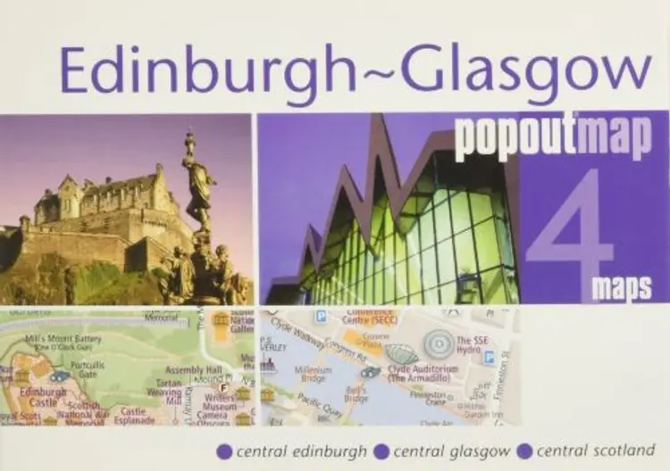 Edinburgh Glasgow Popout Map af Popout Map