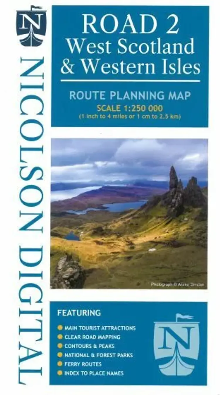 West Scotland & the Western Isles Route Planning Map af Nicolson Maps