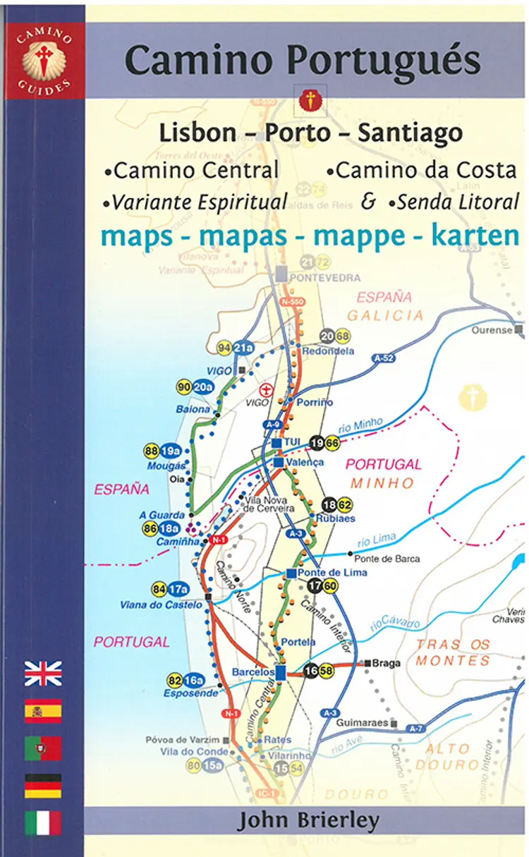 Camino Portugues, Camino Central - Camino de la Costa Maps: Lisboa - Porto - Santiago af John Brierley