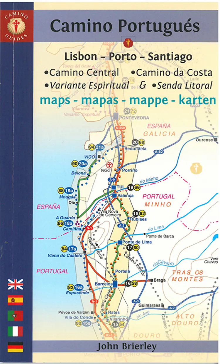 Camino Portugues, Camino Central - Camino de la Costa Maps: Lisboa - Porto - Santiago af John Brierley