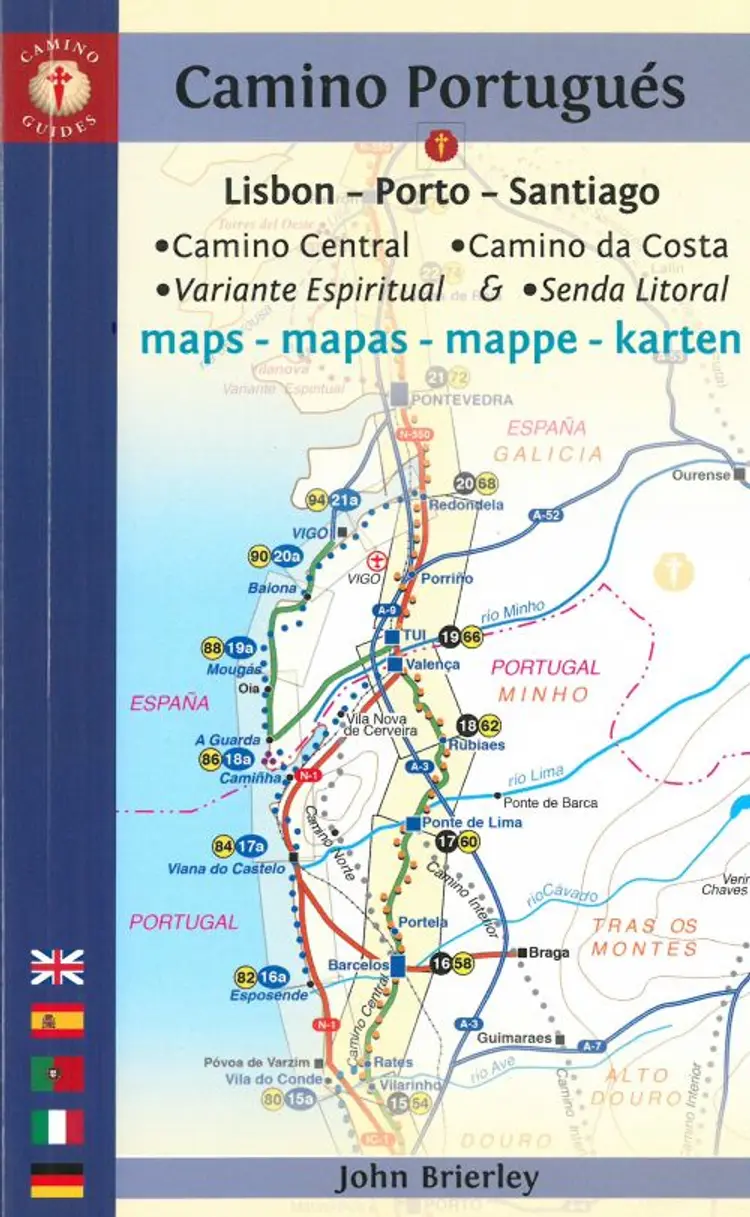 Camino Portugues, Camino Central - Camino de la Costa Maps: Lisboa - Porto - Santiago af John Brierley