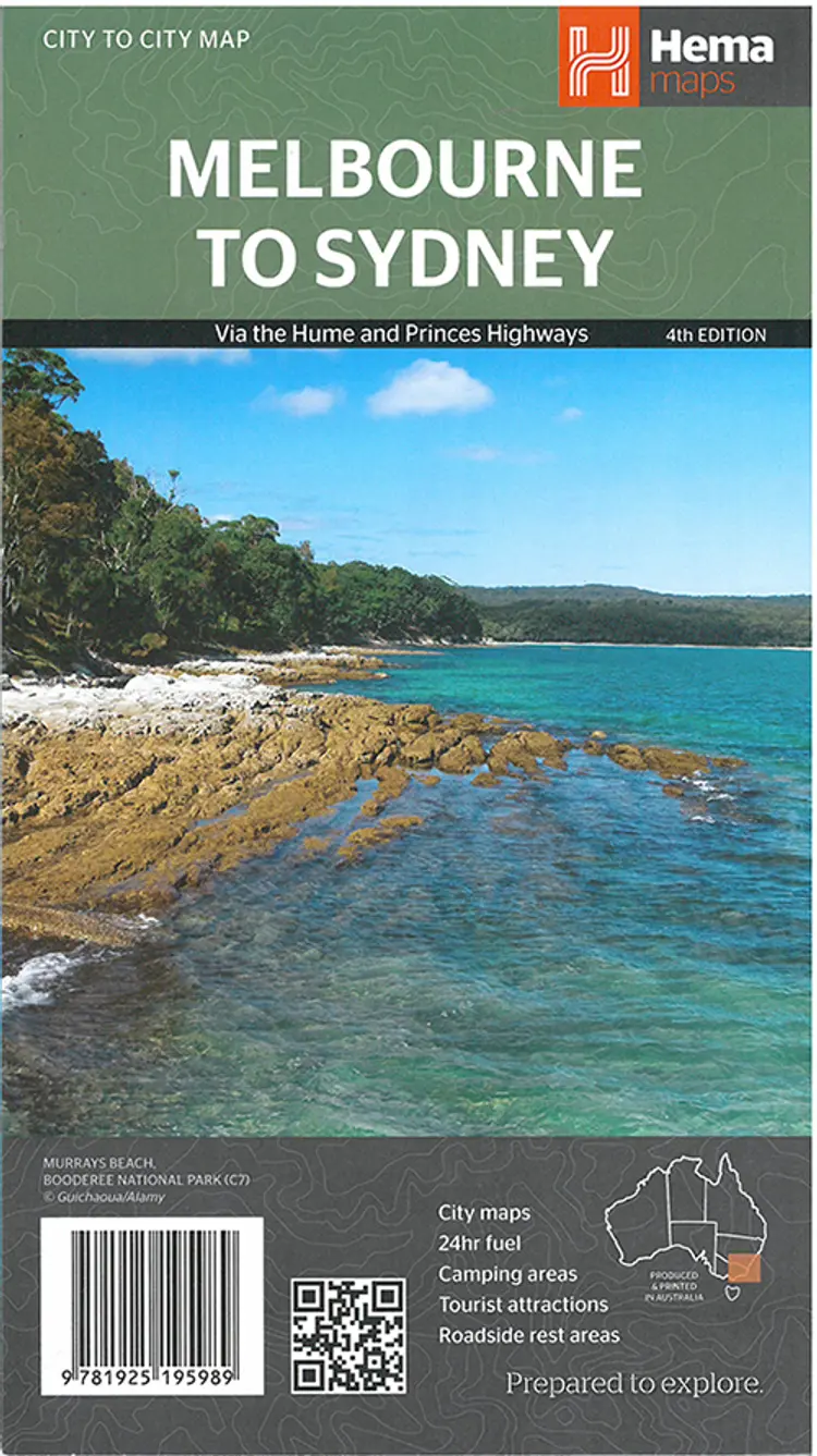 Melbourne to Sydney: Via the Hume and Princes Highways af Hema Maps