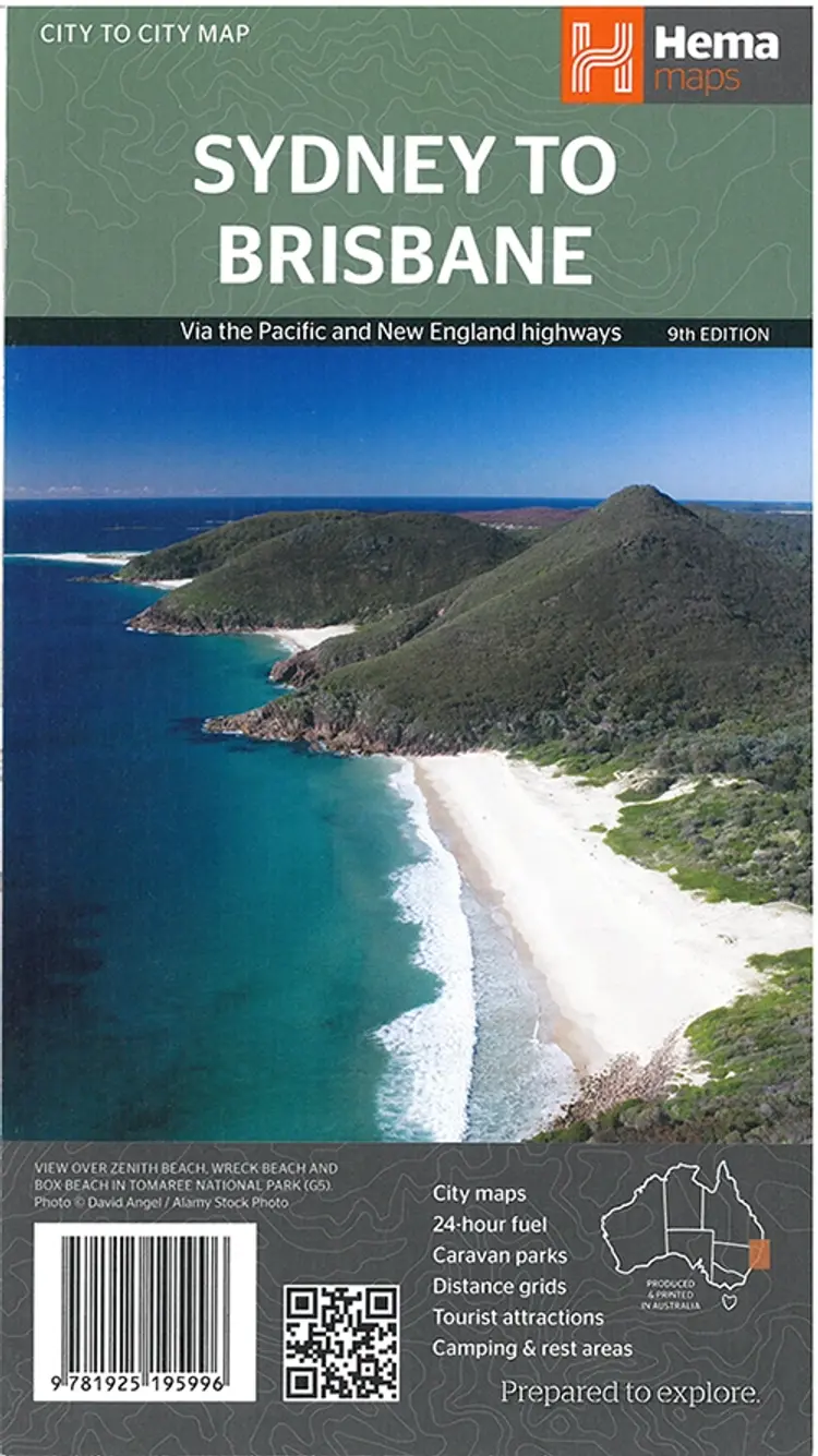 Sydney to Brisbane via The Pacific and New England Highways af Hema Maps