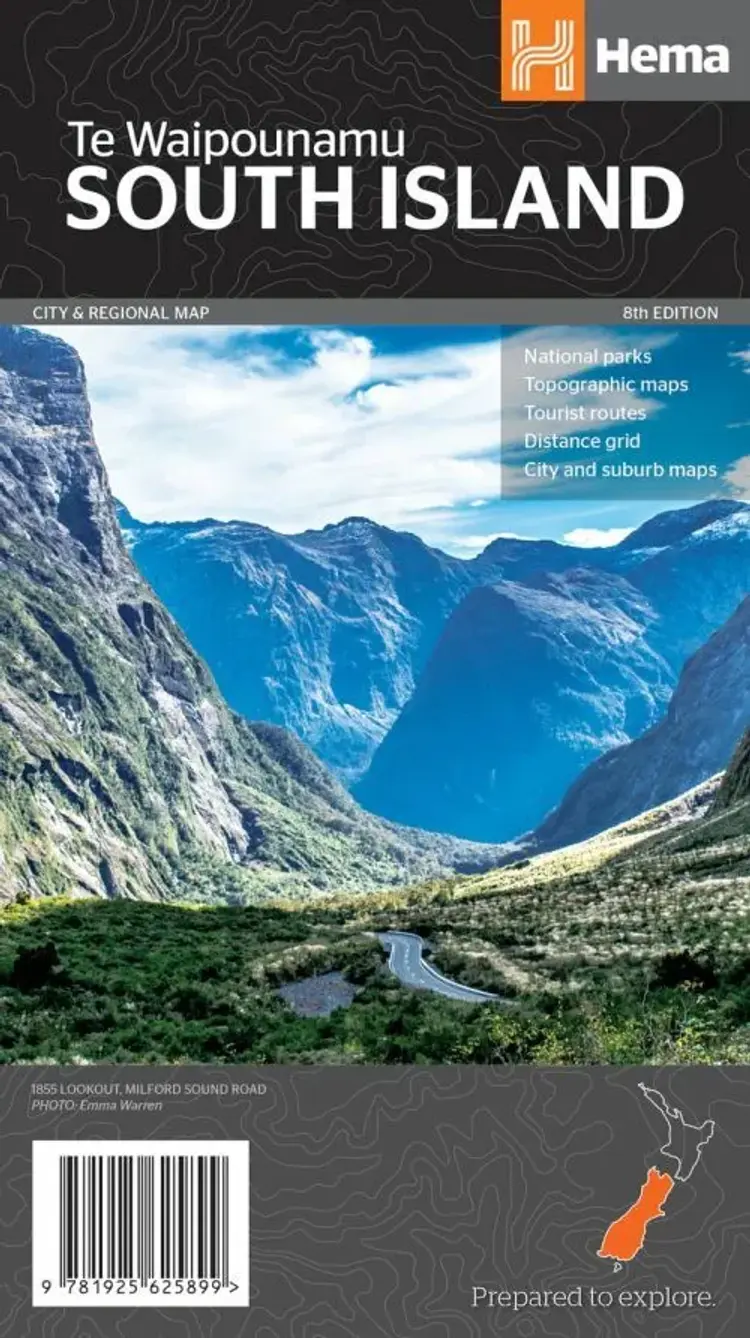 New Zealand: South Island Map af Hema Maps