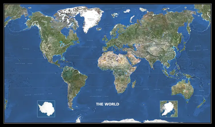 World seen from Space Satellite Map af Michelin